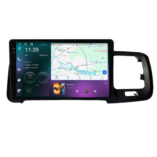 Navigatie dedicata cu Android Volvo S60 II / V60 I 2014 - 2018, 12GB RAM, Radio GPS Dual Zone, Display 2K QLED 9.5" Touchscreen, Internet Wi-Fi si slot SIM 4G, Bluetooth, MirrorLink, USB