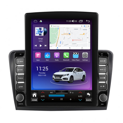 Navigatie dedicata cu Android Skoda Superb II 2008 - 2015, 8GB RAM, Radio GPS Dual Zone, Touchscreen IPS 9.7" HD tip Tesla, Internet Wi-Fi si slot SIM 4G, Bluetooth, MirrorLink, USB