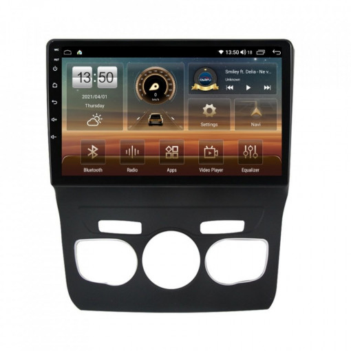 Navigatie dedicata cu Android Citroen DS4 2010 - 2018, clima automata, 6GB RAM, Radio GPS Dual Zone, Display HD QLED 10" Touchscreen, Internet Wi-Fi si slot SIM 4G, Bluetooth, MirrorLink, USB