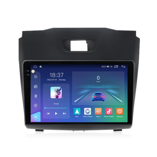 Navigatie dedicata cu Android Isuzu D-Max II 2012 - 2020, 8GB RAM, Radio GPS Dual Zone, Display 2K QLED 9.5" Touchscreen, Internet Wi-Fi si slot SIM 4G, Bluetooth, MirrorLink, USB