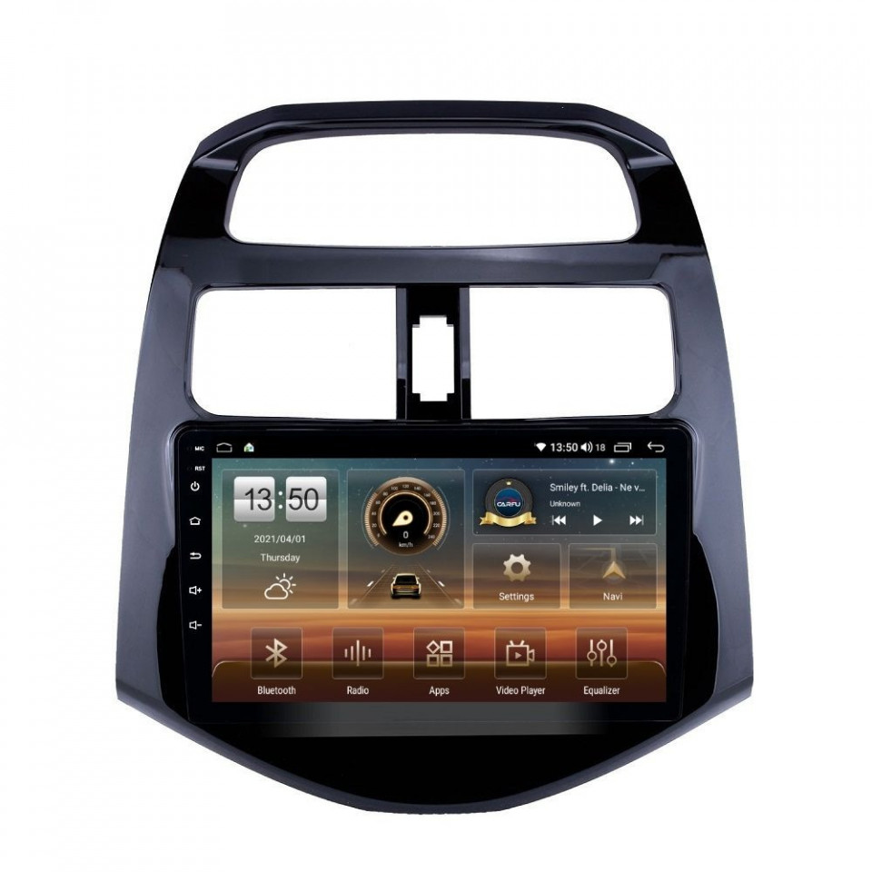 Navigatie dedicata cu Android Chevrolet Spark 2009 - 2015, 6GB RAM, Radio GPS Dual Zone, Display HD QLED 9" Touchscreen, Internet Wi-Fi si slot SIM 4G, Bluetooth, MirrorLink, USB