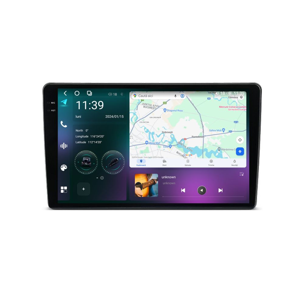 Navigatie dedicata cu Android Citroen Berlingo 2008 - 2018, 12GB RAM, Radio GPS Dual Zone, Display 2K QLED 9.5" Touchscreen, Internet Wi-Fi si slot SIM 4G, Bluetooth, MirrorLink, USB