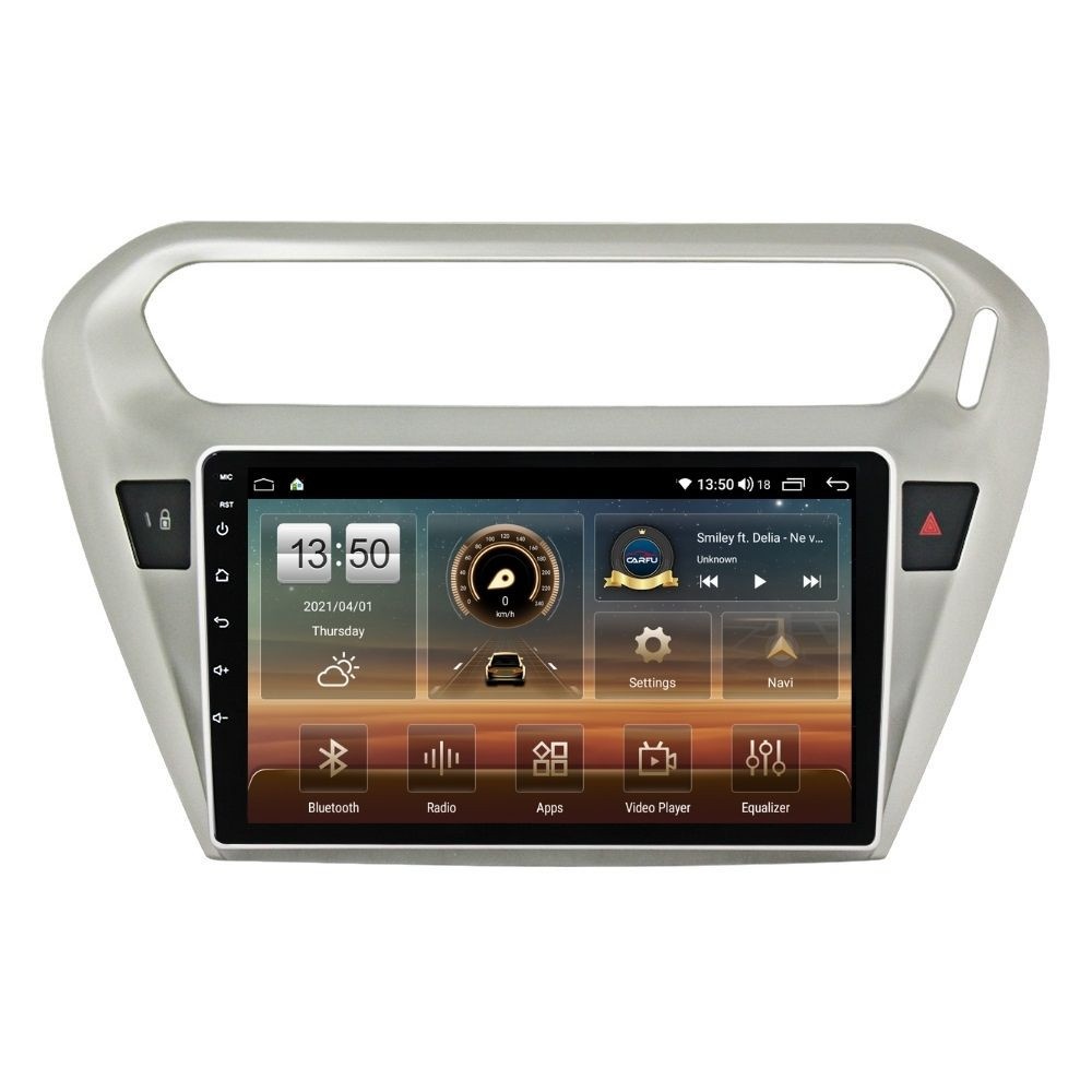 Navigatie dedicata cu Android Citroen C-Elysee 2012 - 2021, 4GB RAM, Radio GPS Dual Zone, Display HD QLED 9" Touchscreen, Internet Wi-Fi si slot SIM 4G, Bluetooth, MirrorLink, USB