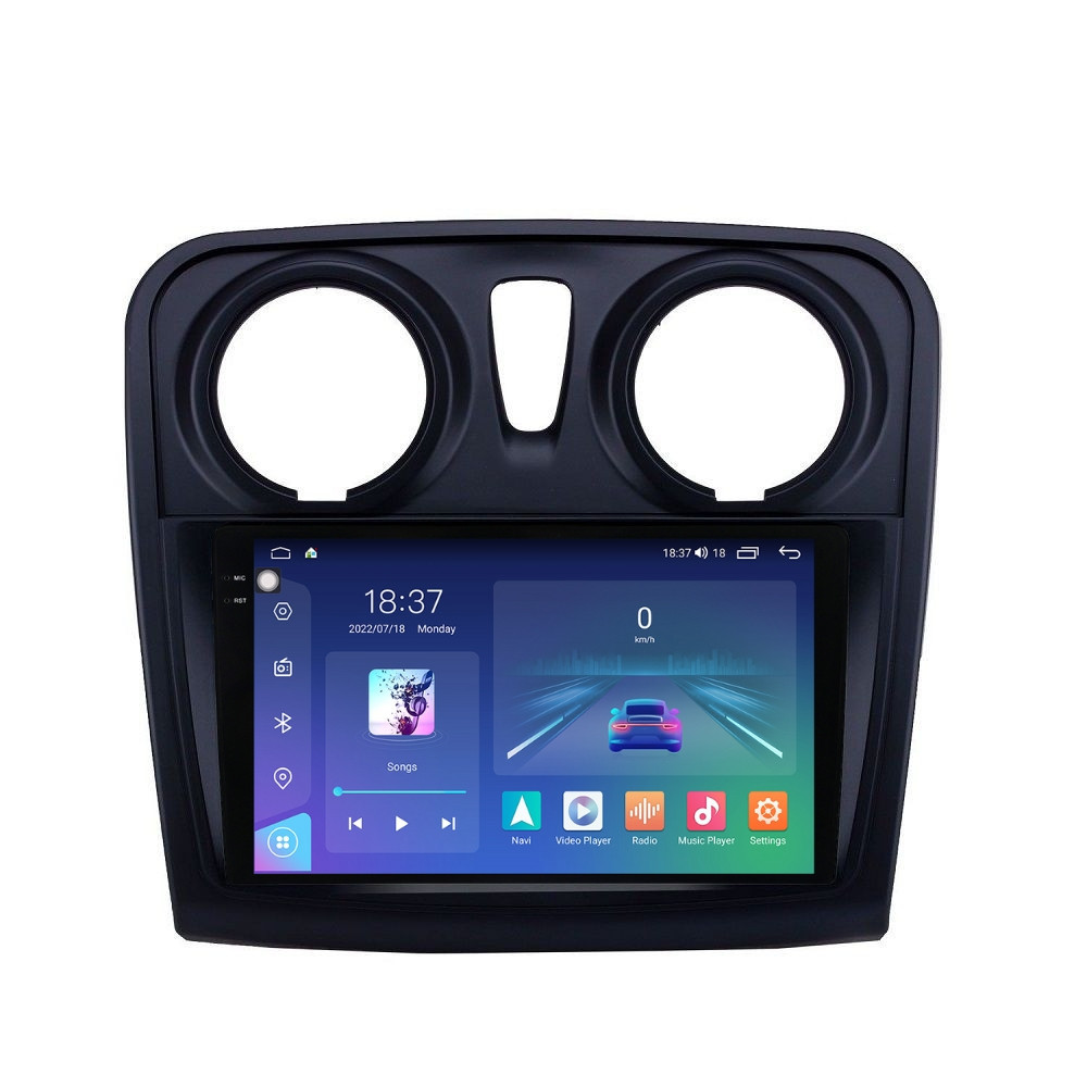 Navigatie dedicata cu Android Dacia Logan II 2012 - 2020, 8GB RAM, Radio GPS Dual Zone, Display 2K QLED 9.5" Touchscreen, Internet Wi-Fi si slot SIM 4G, Bluetooth, MirrorLink, USB
