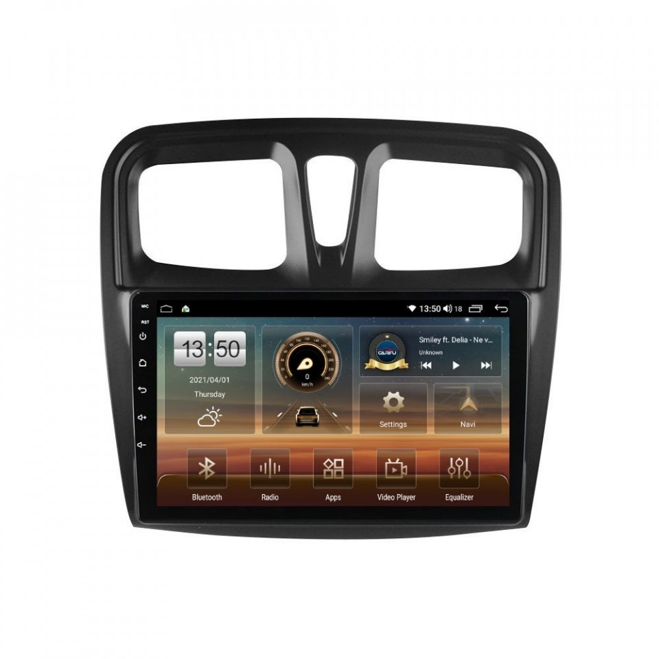 Navigatie dedicata cu Android Dacia Logan II 2012 - 2020, 8GB RAM, Radio GPS Dual Zone, Display HD QLED 10" Touchscreen, Internet Wi-Fi si slot SIM 4G, Bluetooth, MirrorLink, USB