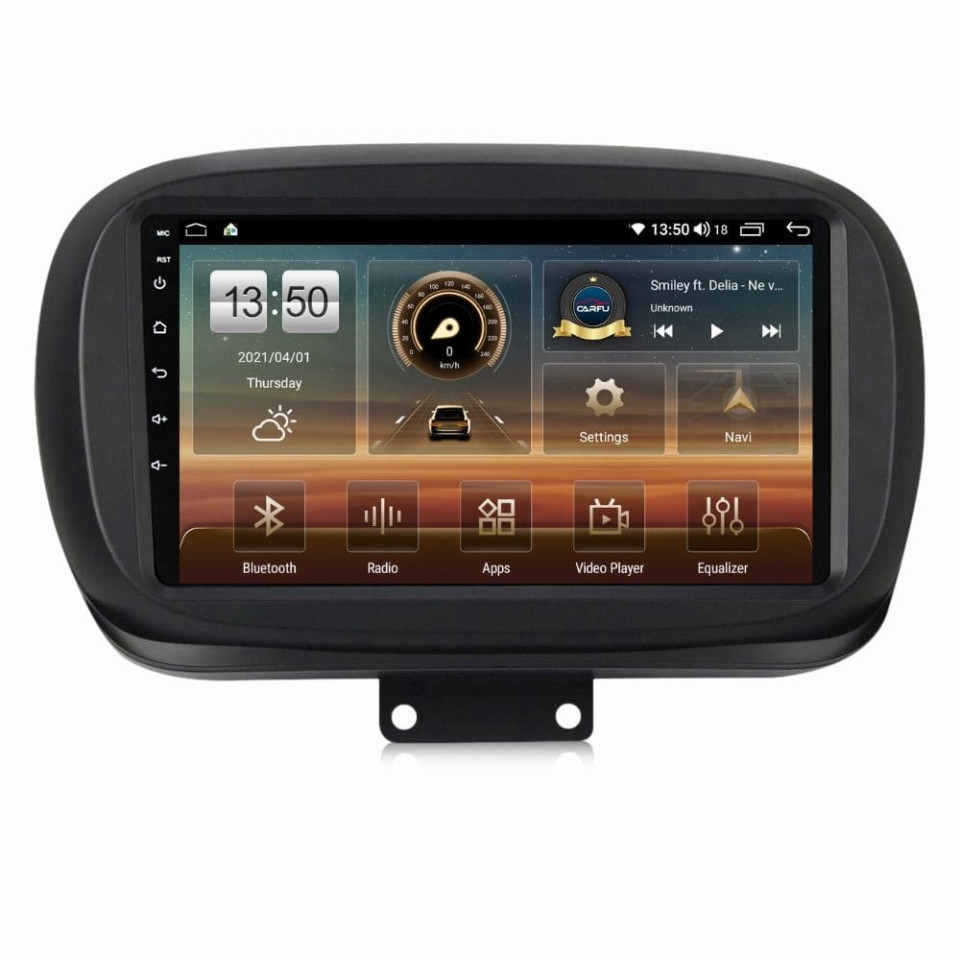 Navigatie dedicata cu Android Fiat 500X dupa 2014, 6GB RAM, Radio GPS Dual Zone, Display HD QLED 9" Touchscreen, Internet Wi-Fi si slot SIM 4G, Bluetooth, MirrorLink, USB