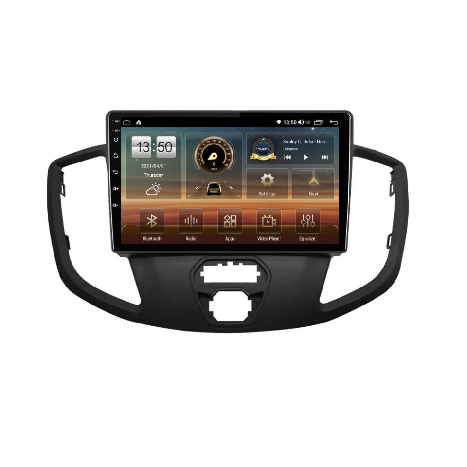 Navigatie dedicata cu Android Ford Transit 2014 - 2020, 6GB RAM, Radio GPS Dual Zone, Display HD QLED 9" Touchscreen, Internet Wi-Fi si slot SIM 4G, Bluetooth, MirrorLink, USB