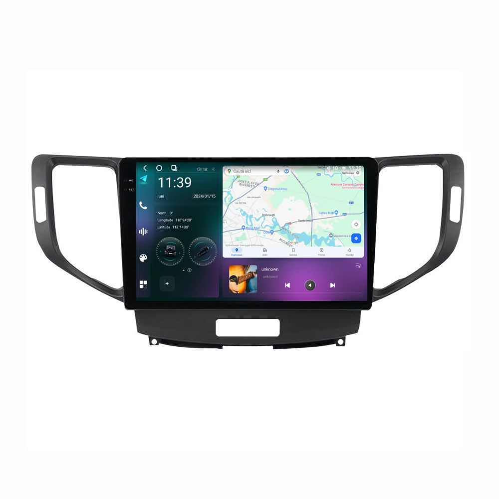 Navigatie dedicata cu Android Honda Accord VIII 2008 - 2012, 12GB RAM, Radio GPS Dual Zone, Display 2K QLED 9.5" Touchscreen, Internet Wi-Fi si slot SIM 4G, Bluetooth, MirrorLink, USB