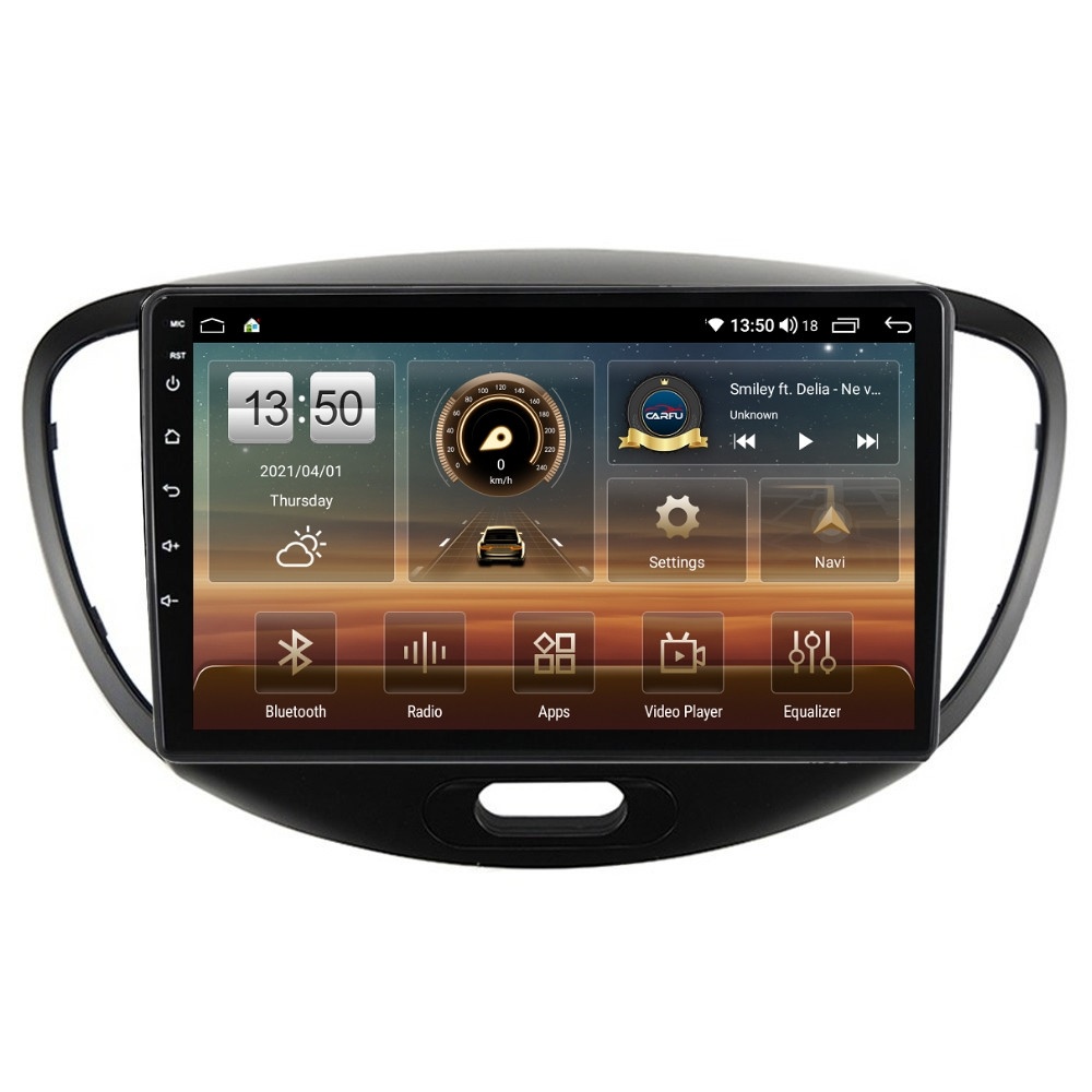 Navigatie dedicata cu Android Hyundai i10 2007 - 2013, 4GB RAM, Radio GPS Dual Zone, Display HD QLED 9" Touchscreen, Internet Wi-Fi si slot SIM 4G, Bluetooth, MirrorLink, USB