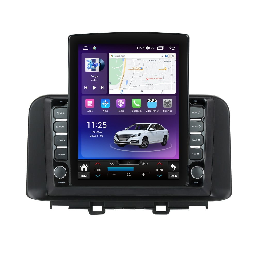 Navigatie dedicata cu Android Hyundai Kona dupa 2017, 8GB RAM, Radio GPS Dual Zone, Touchscreen IPS 9.7" HD tip Tesla, Internet Wi-Fi si slot SIM 4G, Bluetooth, MirrorLink, USB