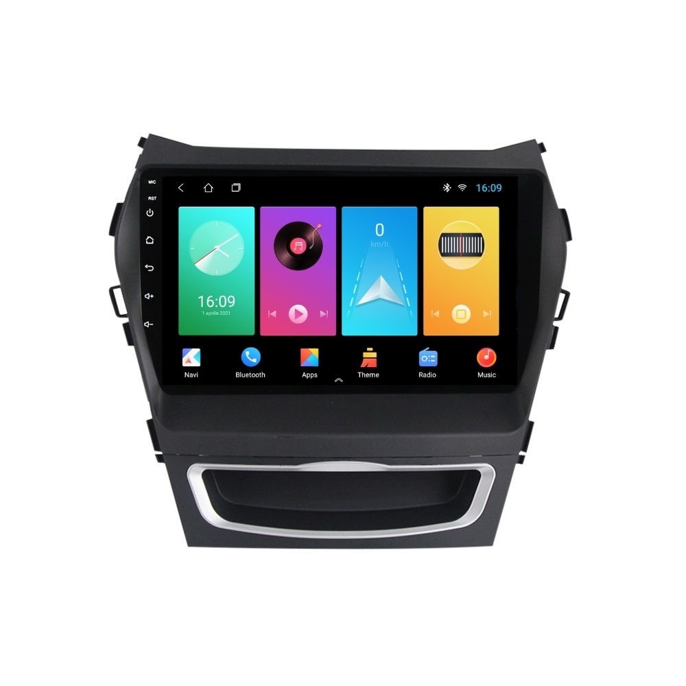 Navigatie dedicata cu Android Hyundai Santa Fe III / Grand Santa Fe 2012 - 2018, 1GB RAM, Radio GPS Dual Zone, Display HD IPS 9" Touchscreen, Internet Wi-Fi, Bluetooth, MirrorLink, USB