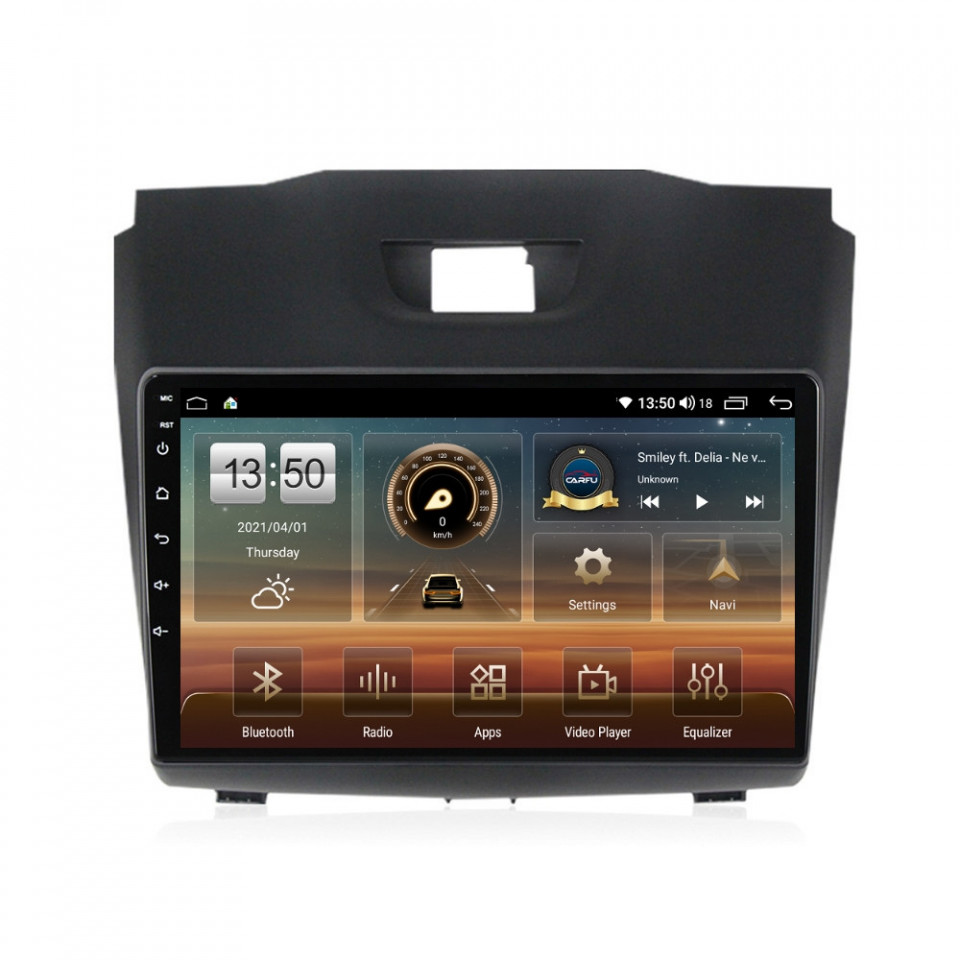 Navigatie dedicata cu Android Isuzu D-Max II 2012 - 2020, 8GB RAM, Radio GPS Dual Zone, Display HD QLED 9" Touchscreen, Internet Wi-Fi si slot SIM 4G, Bluetooth, MirrorLink, USB