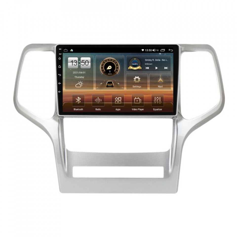 Navigatie dedicata cu Android Jeep Grand Cherokee IV 2011 - 2014, 6GB RAM, Radio GPS Dual Zone, Display HD QLED 9" Touchscreen, Internet Wi-Fi si slot SIM 4G, Bluetooth, MirrorLink, USB
