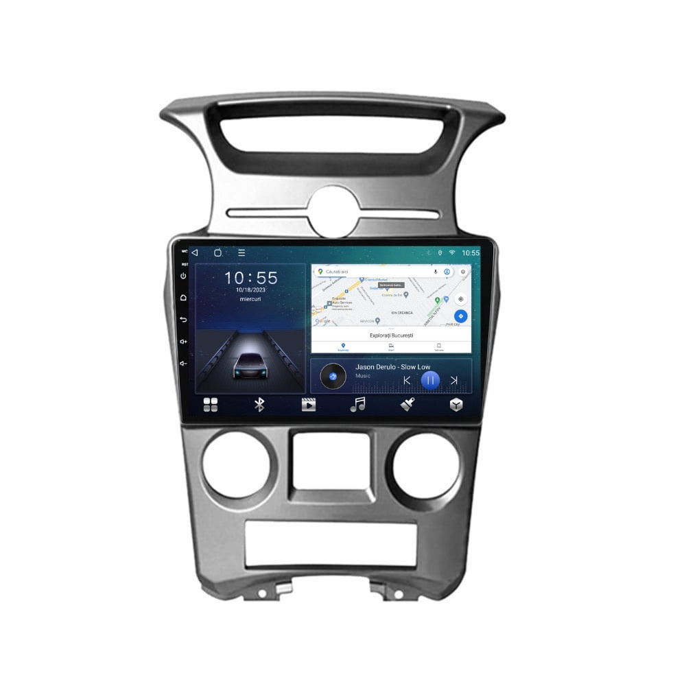 Navigatie dedicata cu Android KIA Carens III 2006 - 2013, clima automata, 2GB RAM, Radio GPS Dual Zone, Display HD QLED 9" Touchscreen, Internet Wi-Fi si slot SIM 4G, Bluetooth, MirrorLink, USB
