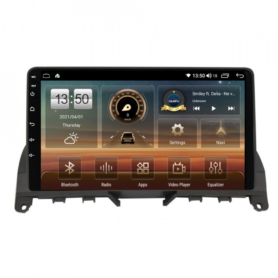 Navigatie dedicata cu Android Mercedes C-Class W204 2007 - 2011, 6GB RAM, Radio GPS Dual Zone, Display HD QLED 9" Touchscreen, Internet Wi-Fi si slot SIM 4G, Bluetooth, MirrorLink, USB