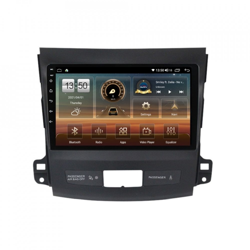 Navigatie dedicata cu Android Mitsubishi Outlander II 2006 - 2012, 6GB RAM, Radio GPS Dual Zone, Display HD QLED 9" Touchscreen, Internet Wi-Fi si slot SIM 4G, Bluetooth, MirrorLink, USB
