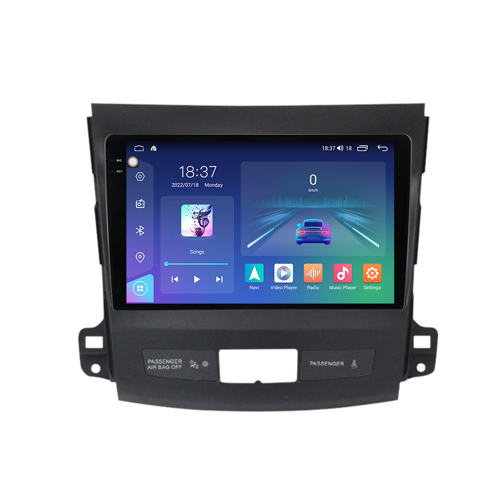 Navigatie dedicata cu Android Mitsubishi Outlander II 2006 - 2012, 8GB RAM, Radio GPS Dual Zone, Display 2K QLED 9.5" Touchscreen, Internet Wi-Fi si slot SIM 4G, Bluetooth, MirrorLink, USB