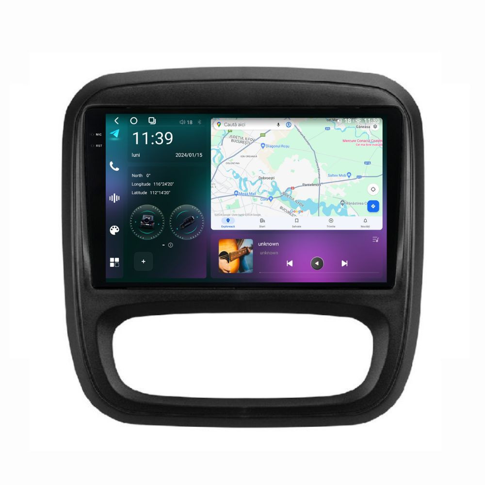Navigatie dedicata cu Android Opel Vivaro B 2014 - 2019, 12GB RAM, Radio GPS Dual Zone, Display 2K QLED 9.5" Touchscreen, Internet Wi-Fi si slot SIM 4G, Bluetooth, MirrorLink, USB