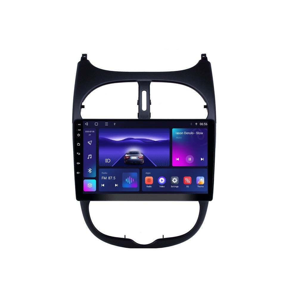 Navigatie dedicata cu Android Peugeot 206 1998 - 2009, 3GB RAM, Radio GPS Dual Zone, Display HD QLED 9" Touchscreen, Internet Wi-Fi si slot SIM 4G, Bluetooth, MirrorLink, USB