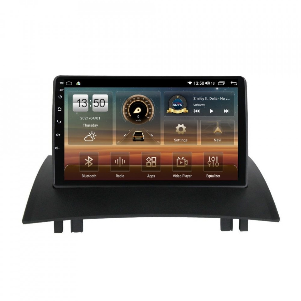 Navigatie dedicata cu Android Renault Megane II 2001 - 2009, 6GB RAM, Radio GPS Dual Zone, Display HD QLED 9" Touchscreen, Internet Wi-Fi si slot SIM 4G, Bluetooth, MirrorLink, USB