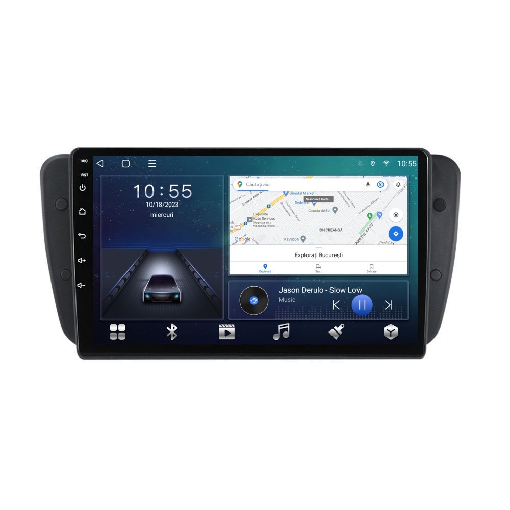 Navigatie dedicata cu Android Seat Ibiza IV 2008 - 2013, 2GB RAM, Radio GPS Dual Zone, Display HD QLED 9" Touchscreen, Internet Wi-Fi si slot SIM 4G, Bluetooth, MirrorLink, USB