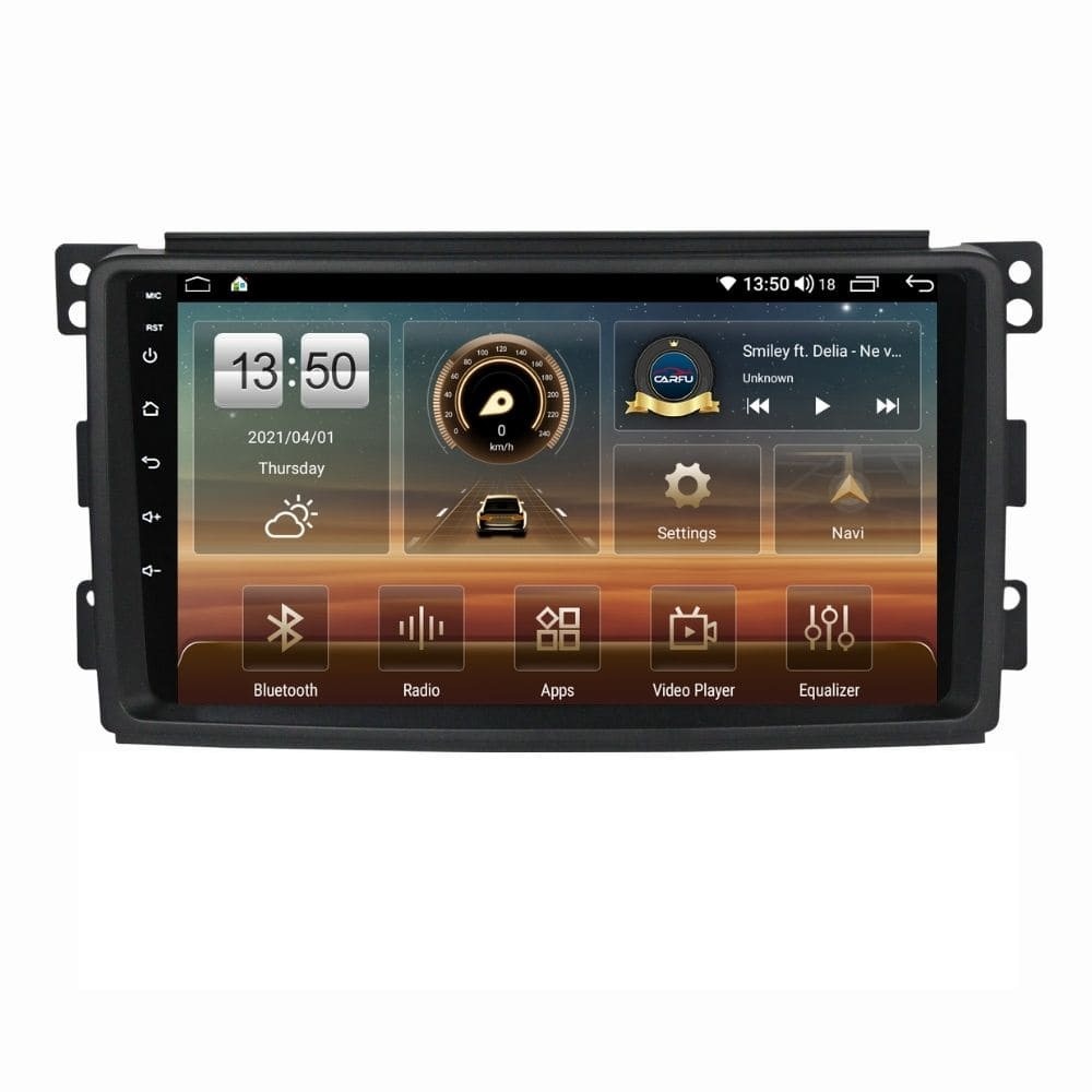Navigatie dedicata cu Android Smart Fortwo 2007 - 2010, 4GB RAM, Radio GPS Dual Zone, Display HD QLED 9" Touchscreen, Internet Wi-Fi si slot SIM 4G, Bluetooth, MirrorLink, USB