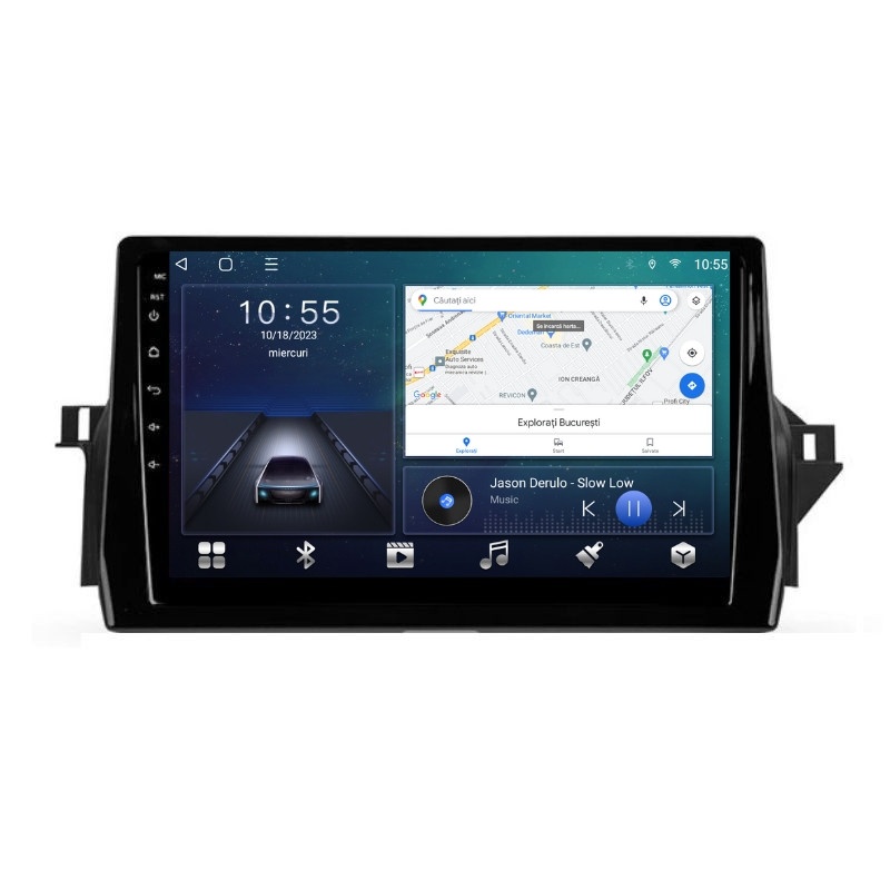 Navigatie dedicata cu Android Toyota Camry 2021 - 2024, 2GB RAM, Radio GPS Dual Zone, Display HD QLED 10" Touchscreen, Internet Wi-Fi si slot SIM 4G, Bluetooth, MirrorLink, USB
