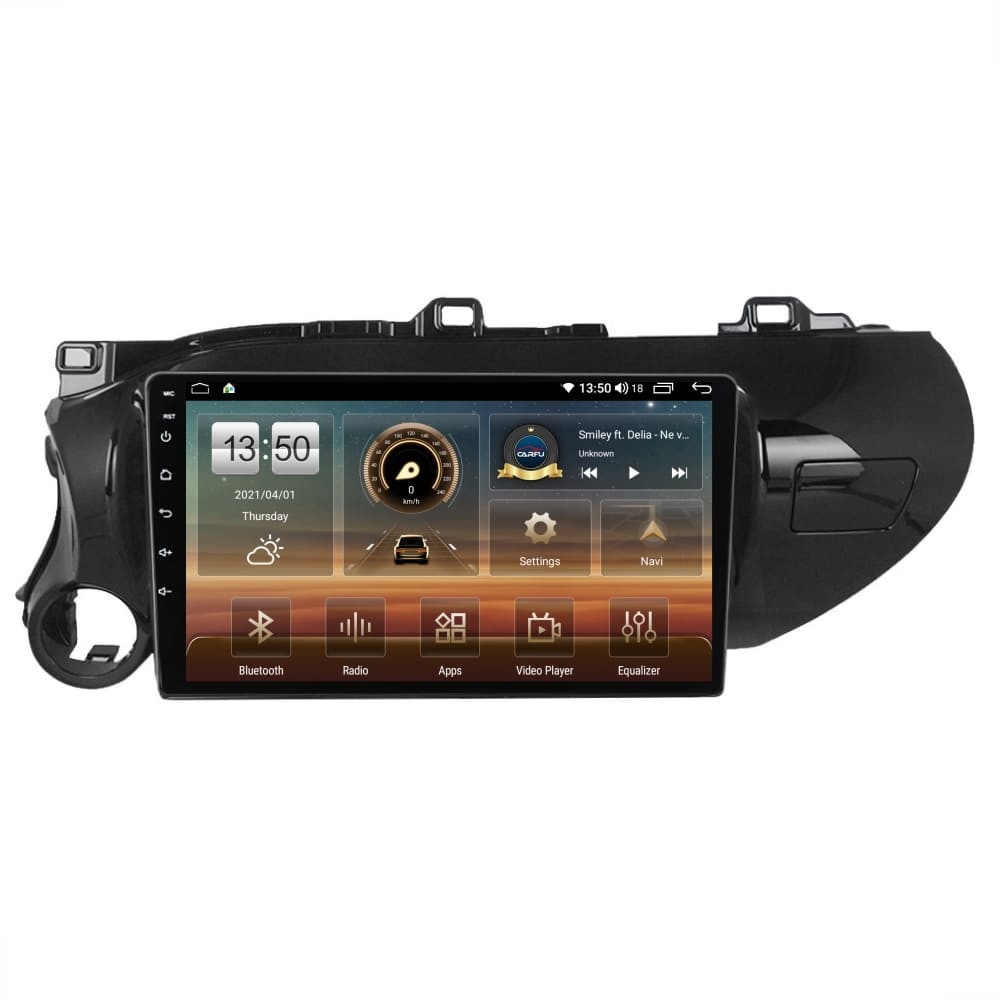 Navigatie dedicata cu Android Toyota Hilux VIII dupa 2015, 4GB RAM, Radio GPS Dual Zone, Display HD QLED 10" Touchscreen, Internet Wi-Fi si slot SIM 4G, Bluetooth, MirrorLink, USB