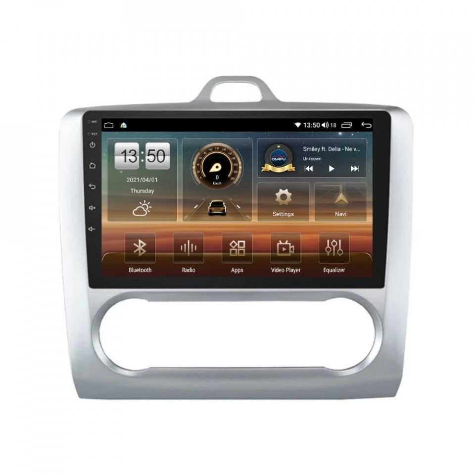 Navigatie dedicata cu Android Ford Focus II 2004 - 2011, clima automata, 8GB RAM, Radio GPS Dual Zone, Display HD QLED 9" Touchscreen, Internet Wi-Fi si slot SIM 4G, Bluetooth, MirrorLink, USB