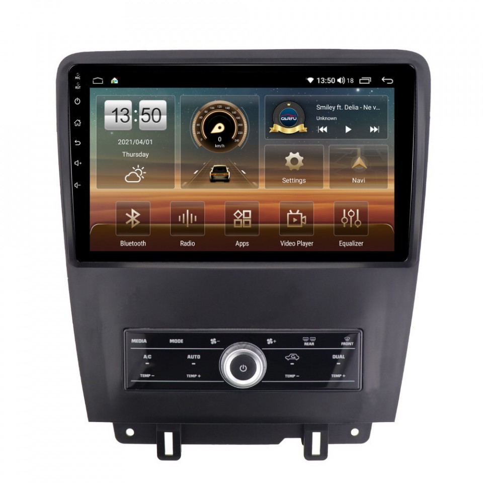Navigatie dedicata cu Android Ford Mustang 2009 - 2014, 8GB RAM, Radio GPS Dual Zone, Display HD QLED 10" Touchscreen, Internet Wi-Fi si slot SIM 4G, Bluetooth, MirrorLink, USB