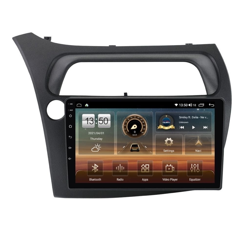 Navigatie dedicata cu Android Honda Civic VIII Hatchback 2006 - 2011, 4GB RAM, Radio GPS Dual Zone, Display HD QLED 9" Touchscreen, Internet Wi-Fi si slot SIM 4G, Bluetooth, MirrorLink, USB