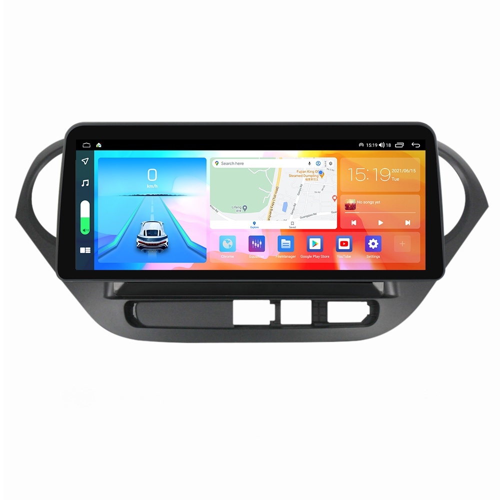 Navigatie dedicata cu Android Hyundai i10 2013 - 2019, 8GB RAM, Radio GPS Dual Zone, Display QLED 12.3" Touchscreen, Internet Wi-Fi si slot SIM 4G, Bluetooth, MirrorLink, USB
