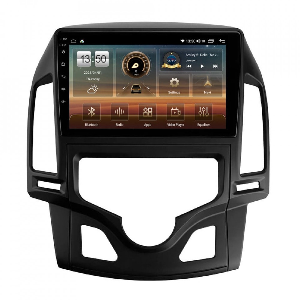 Navigatie dedicata cu Android Hyundai i30 2007 - 2012, clima automata, 8GB RAM, Radio GPS Dual Zone, Display HD QLED 9" Touchscreen, Internet Wi-Fi si slot SIM 4G, Bluetooth, MirrorLink, USB