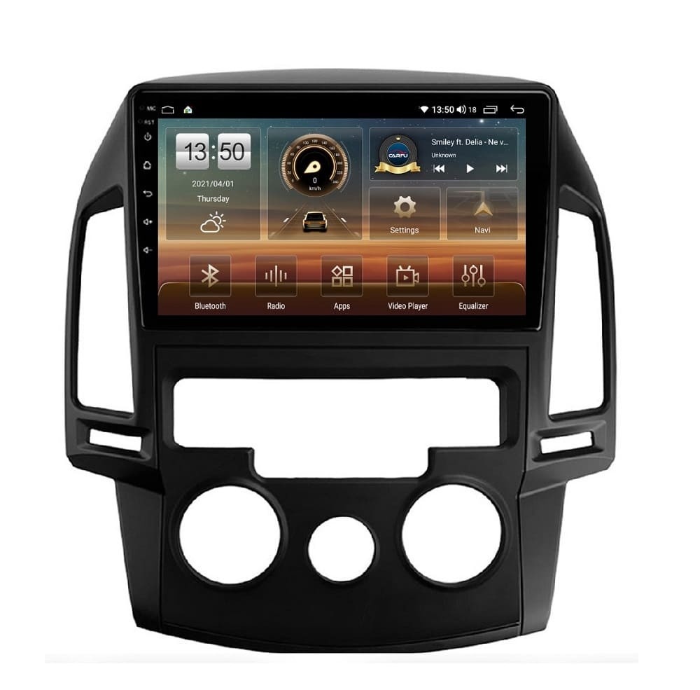 Navigatie dedicata cu Android Hyundai i30 2007 - 2012, clima manuala, 4GB RAM, Radio GPS Dual Zone, Display HD QLED 9" Touchscreen, Internet Wi-Fi si slot SIM 4G, Bluetooth, MirrorLink, USB