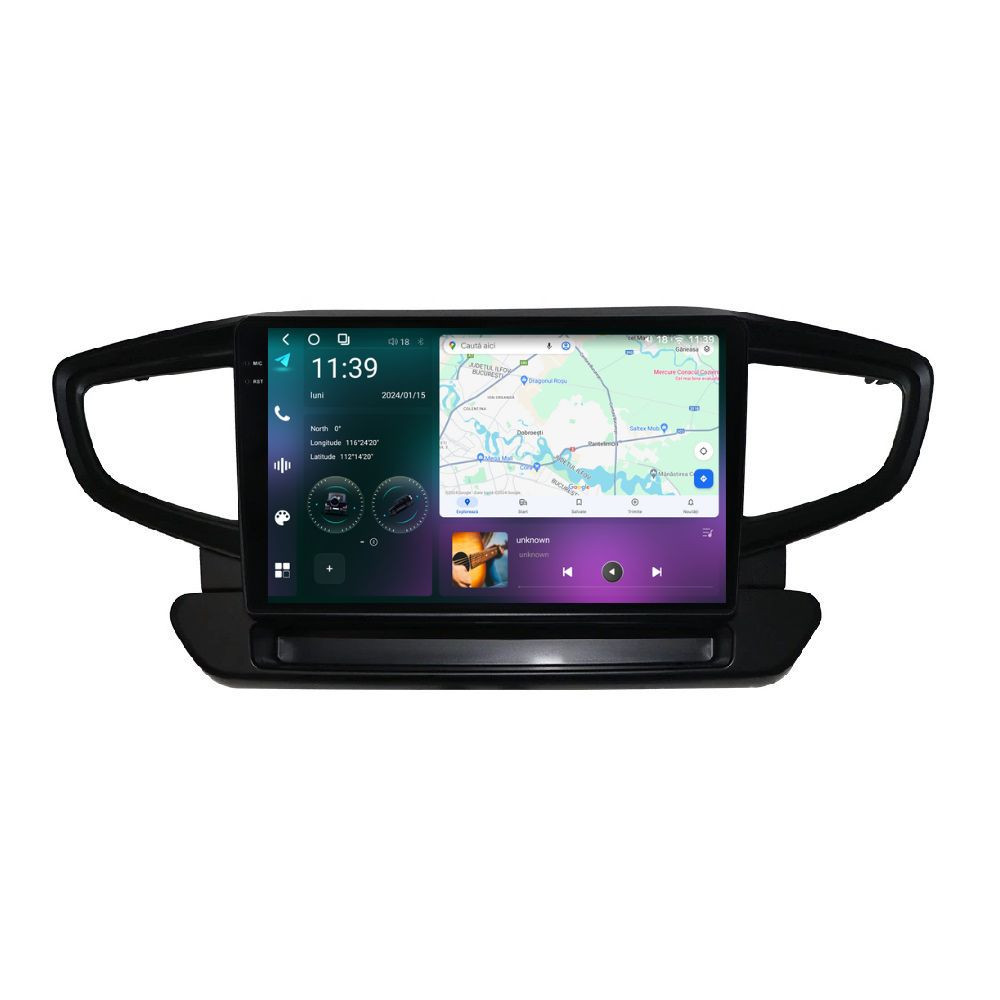 Navigatie dedicata cu Android Hyundai Ioniq (AE) 2016 - 2019, 12GB RAM, Radio GPS Dual Zone, Display 2K QLED 9.5" Touchscreen, Internet Wi-Fi si slot SIM 4G, Bluetooth, MirrorLink, USB
