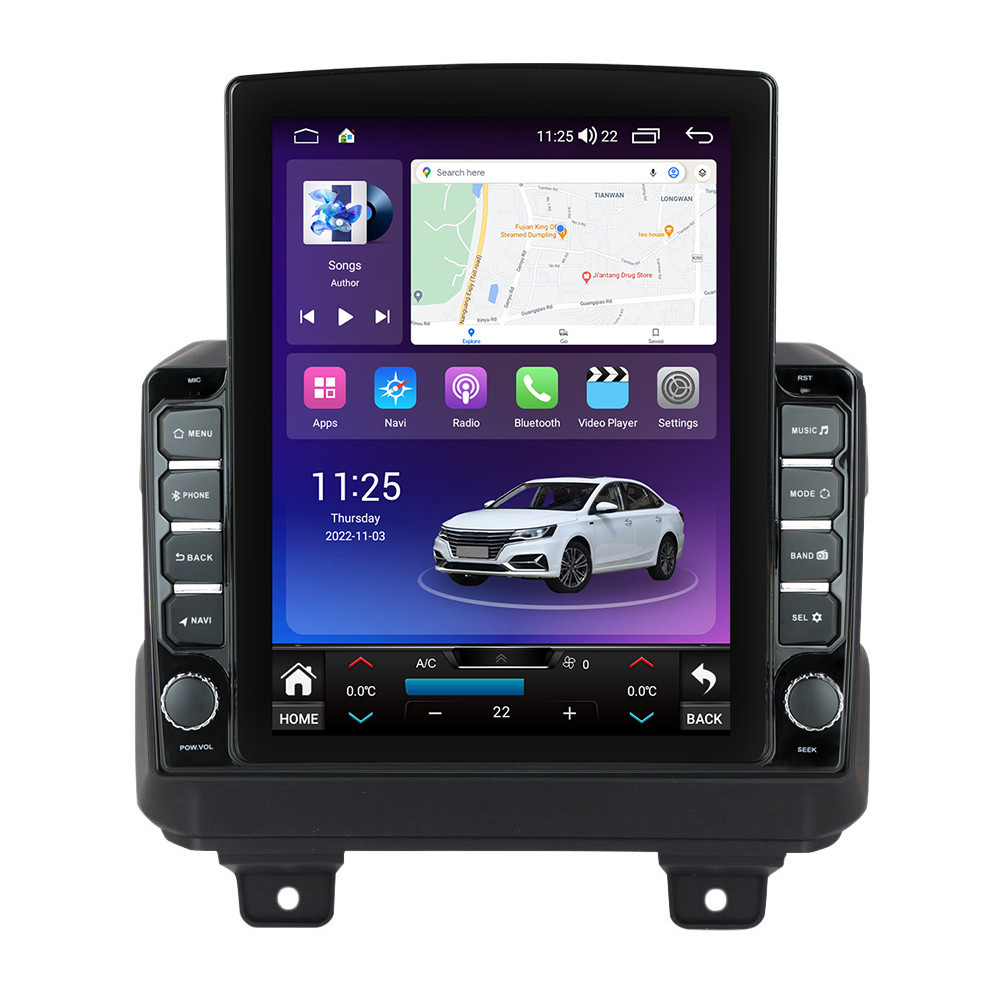 Navigatie dedicata cu Android Jeep Wrangler IV dupa 2018, 4GB RAM, Radio GPS Dual Zone, Touchscreen IPS 9.7" HD tip Tesla, Internet Wi-Fi si slot SIM 4G, Bluetooth, MirrorLink, USB