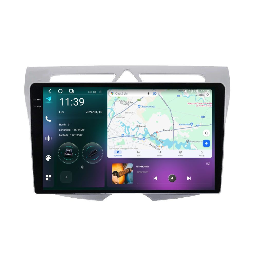 Navigatie dedicata cu Android Kia Picanto I 2007 - 2011, 12GB RAM, Radio GPS Dual Zone, Display 2K QLED 9.5" Touchscreen, Internet Wi-Fi si slot SIM 4G, Bluetooth, MirrorLink, USB