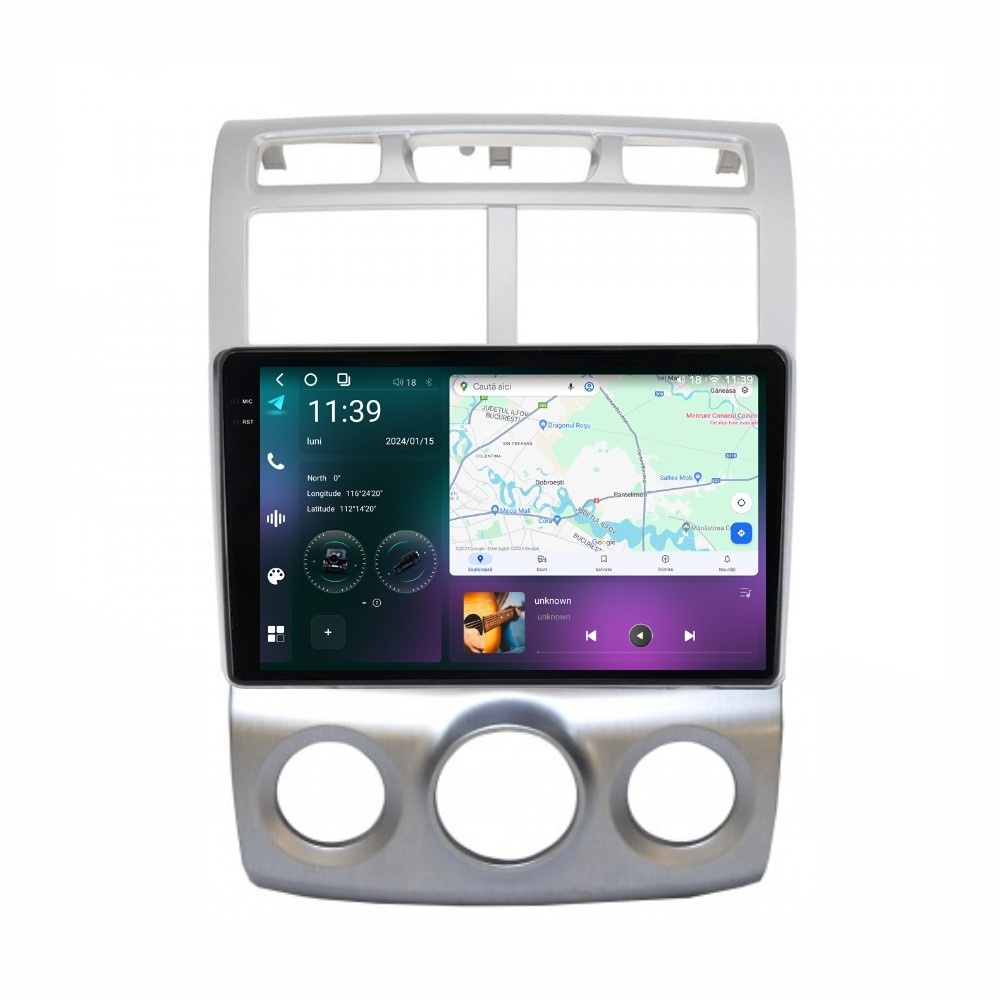 Navigatie dedicata cu Android KIA Sportage 2004 - 2010 fabricata in Coreea, clima manuala, 12GB RAM, Radio GPS Dual Zone, Display 2K QLED 9.5" Touchscreen, Internet Wi-Fi si slot SIM 4G, Blu