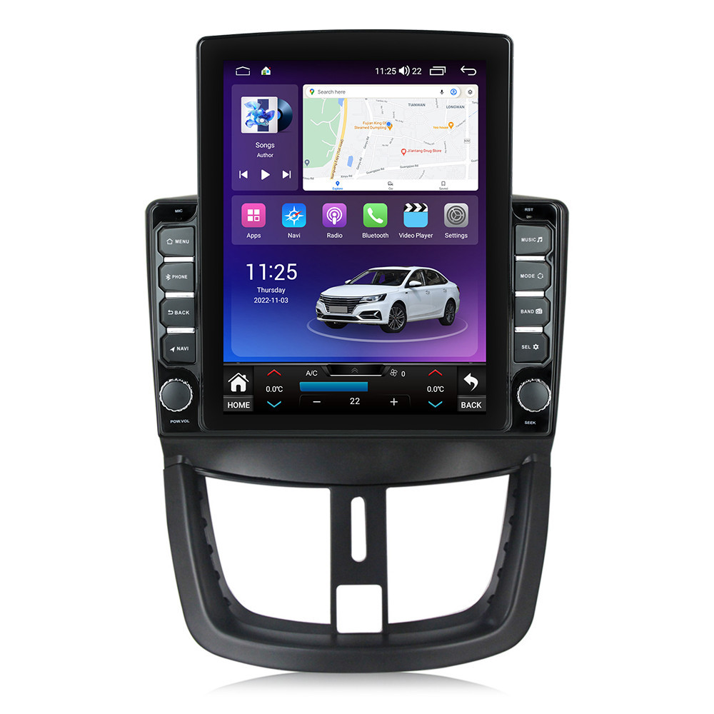 Navigatie dedicata cu Android Peugeot 206+ 2009 - 2014, 4GB RAM, Radio GPS Dual Zone, Touchscreen IPS 9.7" HD tip Tesla, Internet Wi-Fi si slot SIM 4G, Bluetooth, MirrorLink, USB