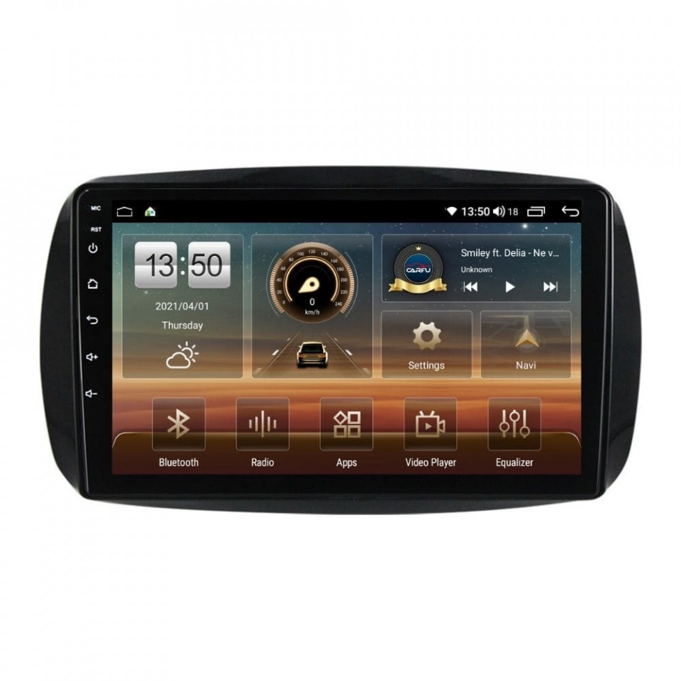Navigatie dedicata cu Android Smart Forfour dupa 2014, 6GB RAM, Radio GPS Dual Zone, Display HD QLED 9" Touchscreen, Internet Wi-Fi si slot SIM 4G, Bluetooth, MirrorLink, USB