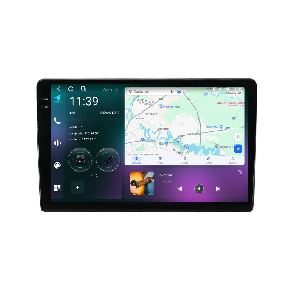 Navigatie dedicata cu Android Toyota Auris 2012 - 2015, 12GB RAM, Radio GPS Dual Zone, Display 2K QLED 10.36" Touchscreen, Internet Wi-Fi si slot SIM 4G, Bluetooth, MirrorLink, USB