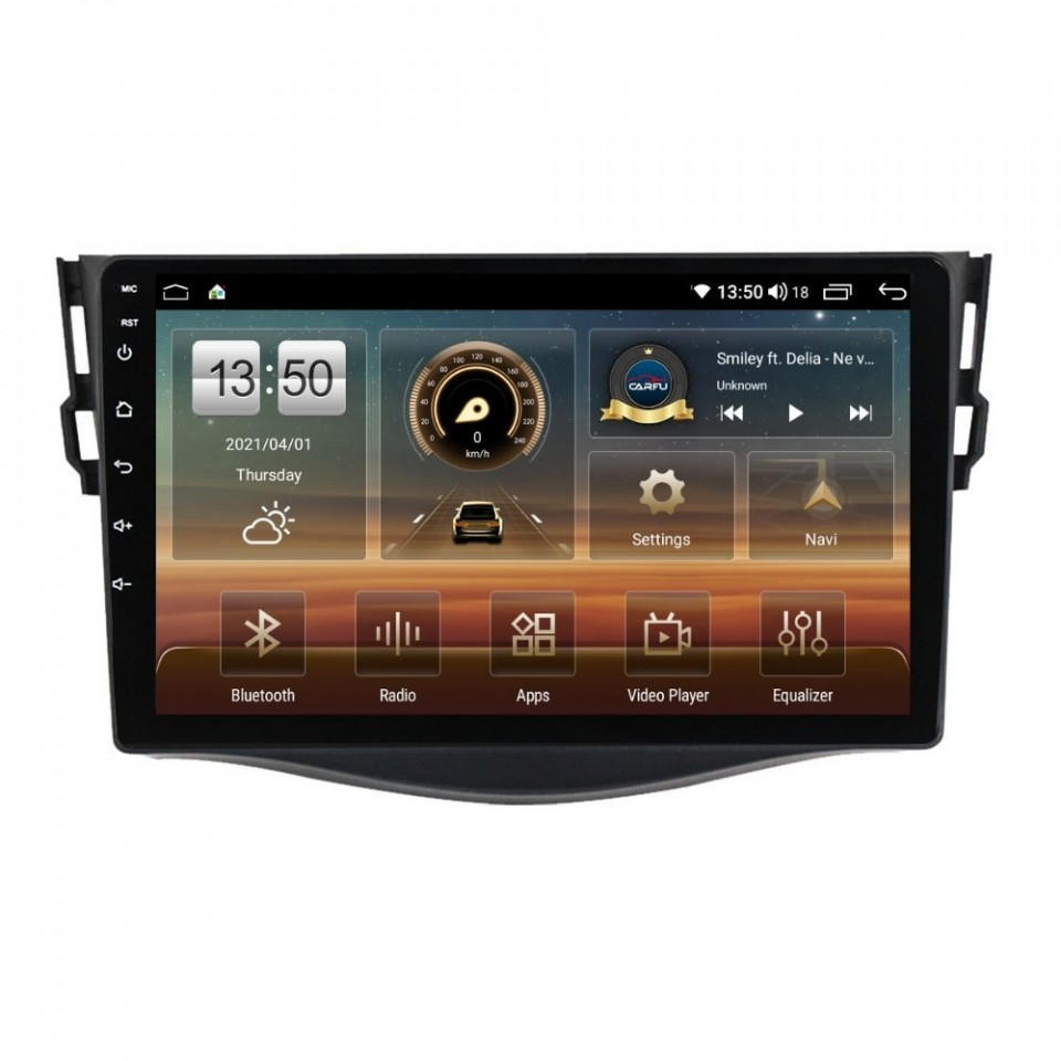 Navigatie dedicata cu Android Toyota Rav4 III 2005 - 2013, 6GB RAM, Radio GPS Dual Zone, Display HD QLED 9" Touchscreen, Internet Wi-Fi si slot SIM 4G, Bluetooth, MirrorLink, USB