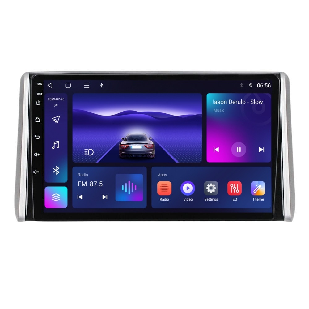Navigatie dedicata cu Android Toyota Rav4 V dupa 2018, 4GB RAM, Radio GPS Dual Zone, Display HD IPS 10" Touchscreen, Internet Wi-Fi, Bluetooth, MirrorLink, USB