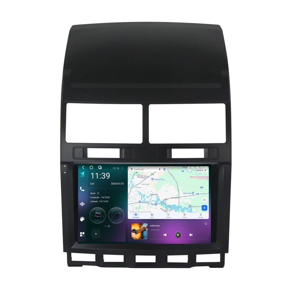 Navigatie dedicata cu Android VW Touareg 7L 2002 - 2011, 12GB RAM, Radio GPS Dual Zone, Display 2K QLED 9.5" Touchscreen, Internet Wi-Fi si slot SIM 4G, Bluetooth, MirrorLink, USB