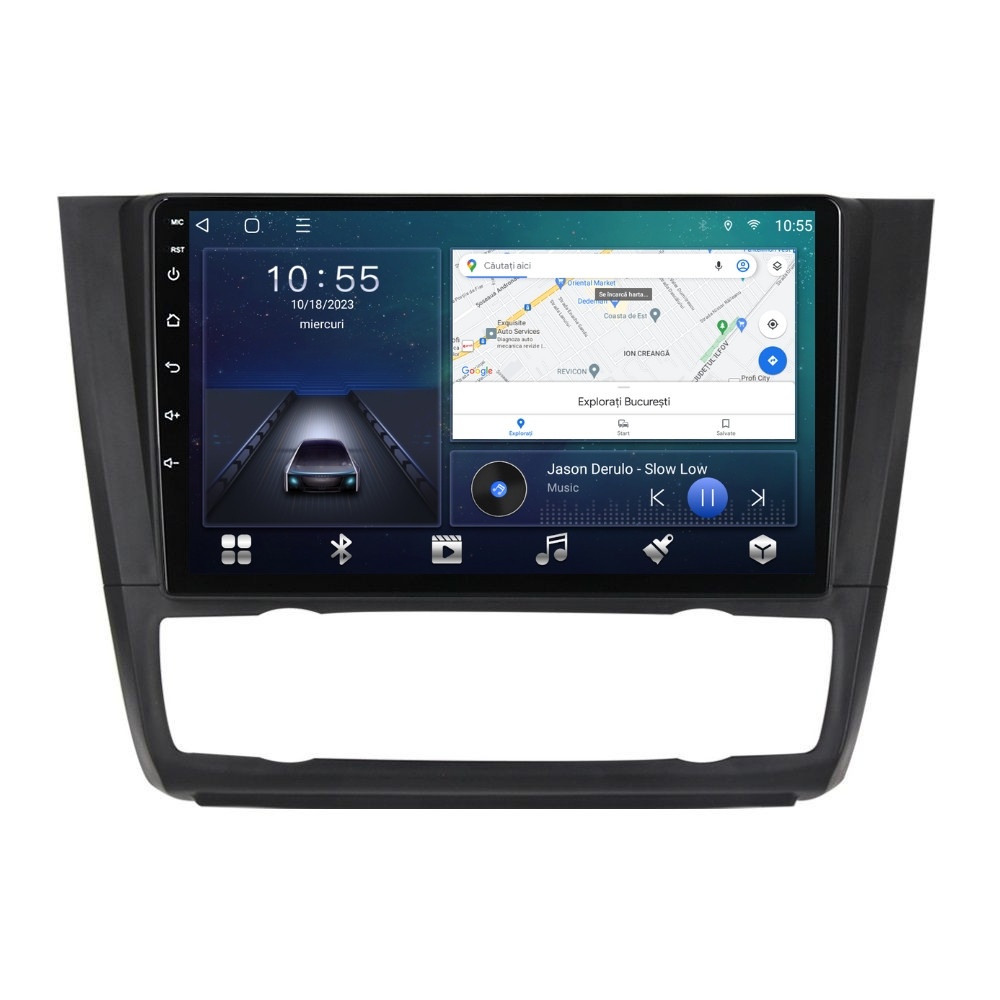 Navigatie dedicata cu Android BMW Seria 1 (E81 / E87) 2007 - 2013, clima automata, 2GB RAM, Radio GPS Dual Zone, Display HD QLED 9" Touchscreen, Internet Wi-Fi si slot SIM 4G, Bluetooth, Mir