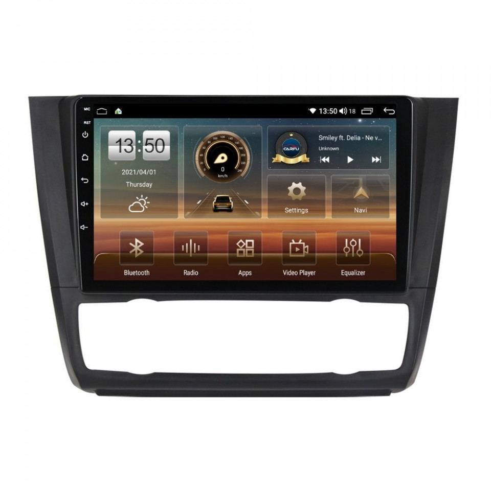Navigatie dedicata cu Android BMW Seria 1 (E81 / E87) 2007 - 2013, clima automata, 8GB RAM, Radio GPS Dual Zone, Display HD QLED 9" Touchscreen, Internet Wi-Fi si slot SIM 4G, Bluetooth, MirrorLink, USB