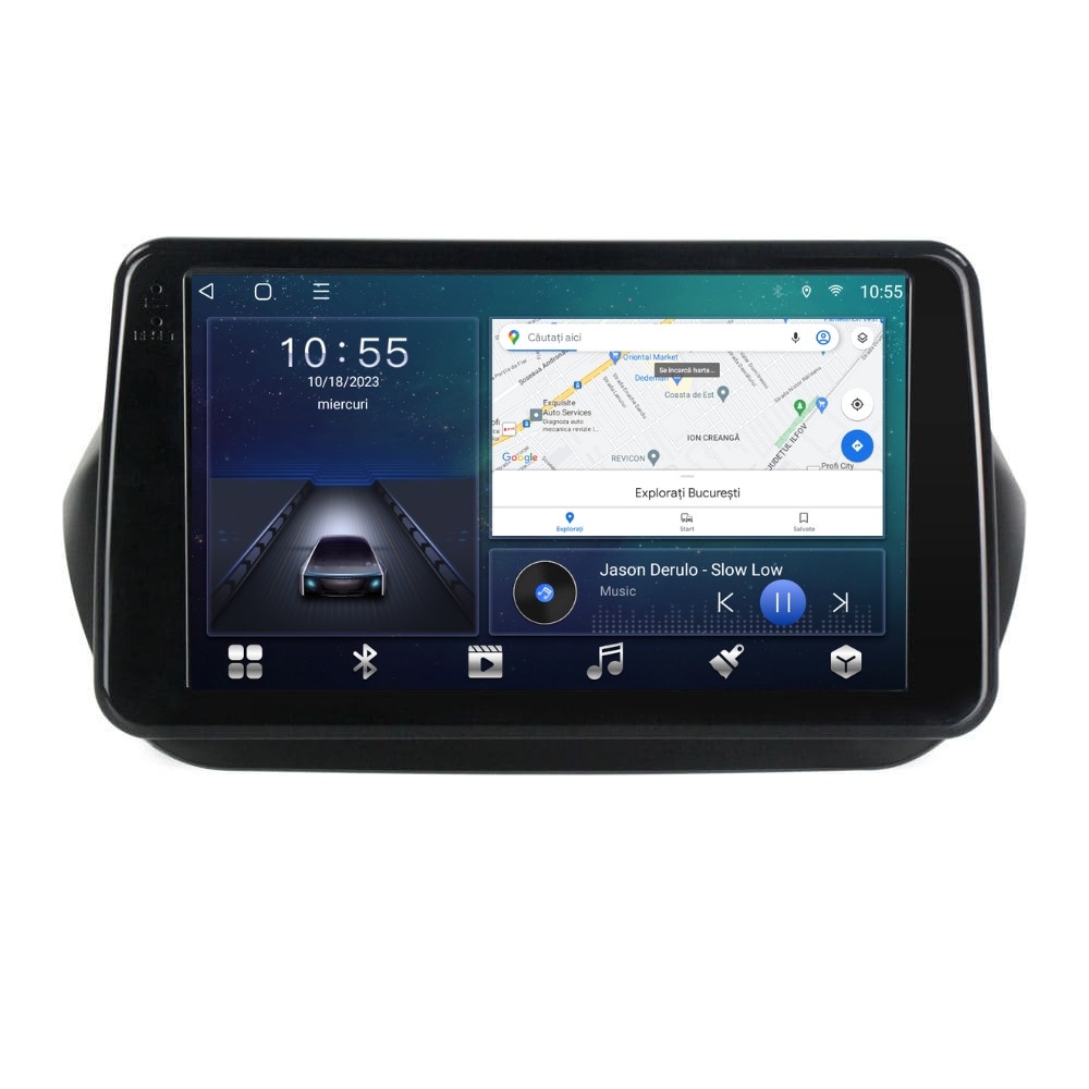 Navigatie dedicata cu Android Fiat Qubo 2008 - 2019, 2GB RAM, Radio GPS Dual Zone, Display HD QLED 9" Touchscreen, Internet Wi-Fi si slot SIM 4G, Bluetooth, MirrorLink, USB