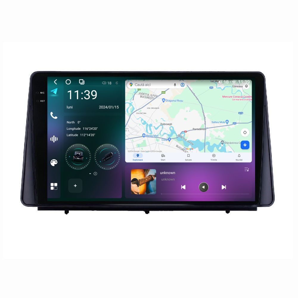 Navigatie dedicata cu Android Ford Focus IV dupa 2018, 12GB RAM, Radio GPS Dual Zone, Display 2K QLED 10.36" Touchscreen, Internet Wi-Fi si slot SIM 4G, Bluetooth, MirrorLink, USB
