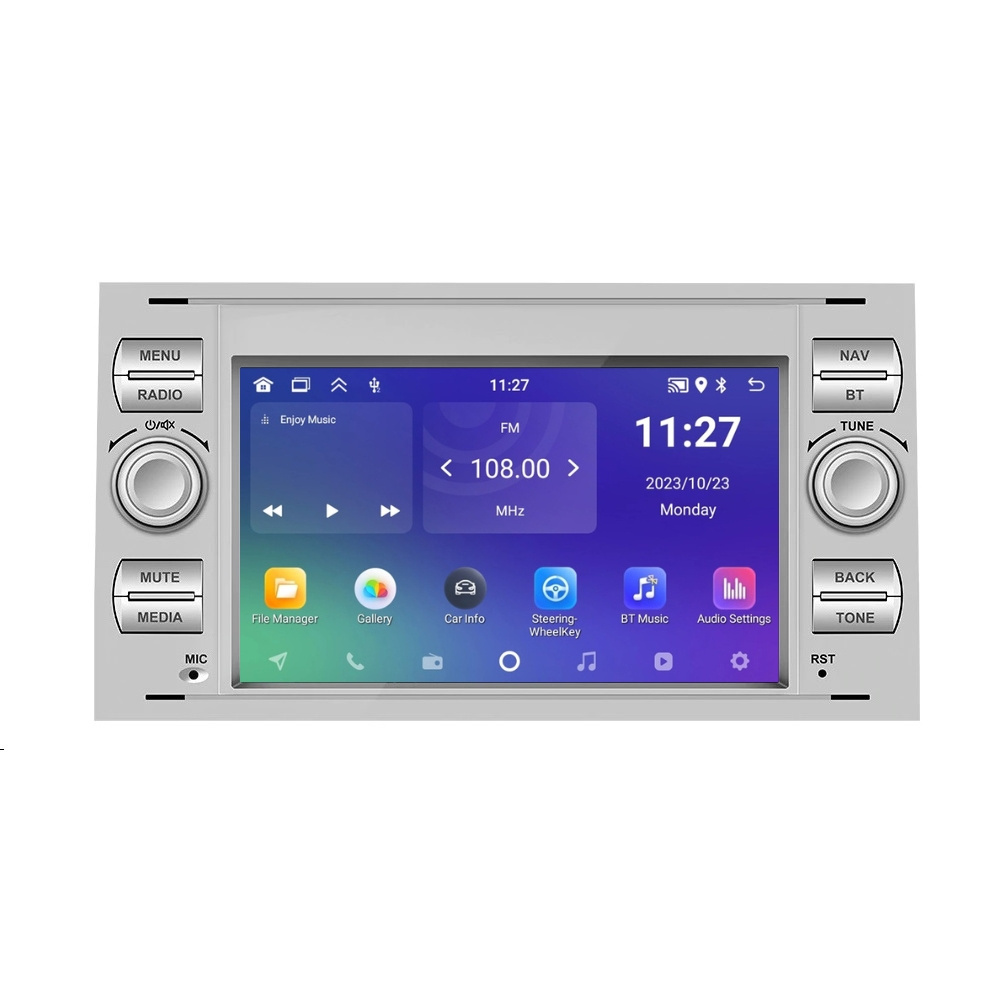 Navigatie dedicata cu Android Ford Galaxy 2006 - 2008 , gri, 2GB RAM, Radio GPS Dual Zone, Display HD 7" Touchscreen, Internet Wi-Fi, Bluetooth, MirrorLink, USB