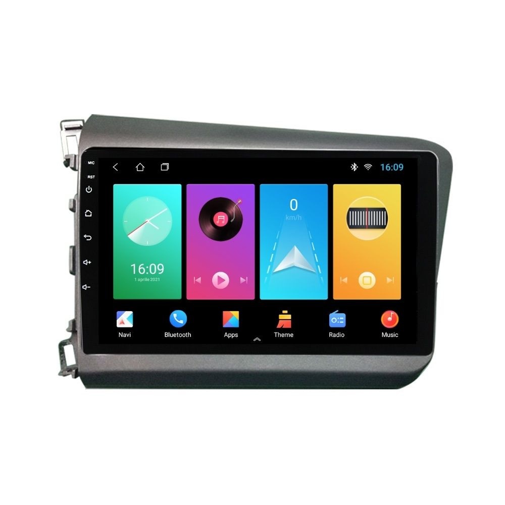 Navigatie dedicata cu Android Honda Civic IX Sedan 2011 - 2015, 2GB RAM, Radio GPS Dual Zone, Display HD IPS 9" Touchscreen, Internet Wi-Fi, Bluetooth, MirrorLink, USB
